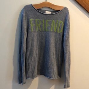 Peek kids girls size 12 friend sweater green, gray